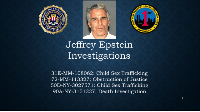 A PowerPoint published among the Department of Justice files on Jeffrey Epstein